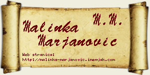 Malinka Marjanović vizit kartica